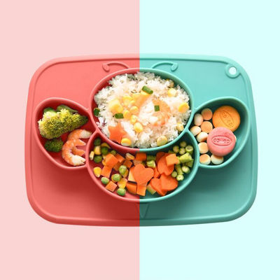 Dishware das crianças da louça do silicone do bebê do prato das placas dos utensílios de mesa das crianças do copo da sução antiderrapagem