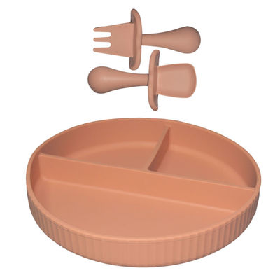 MHC Serviços de Mesa Baby Silicone Set de Alimentação Forquilha e colher de prato para crianças