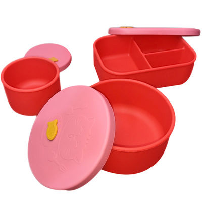 Caixa de comida de silicone de qualidade alimentar Caixa de conservação de aquecimento por micro-ondas Compartimento selado