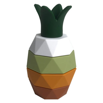 MHC Blocos de empilhamento de silicone 5Pcs Ananas Educacional Montessori Brinquedos sensoriais
