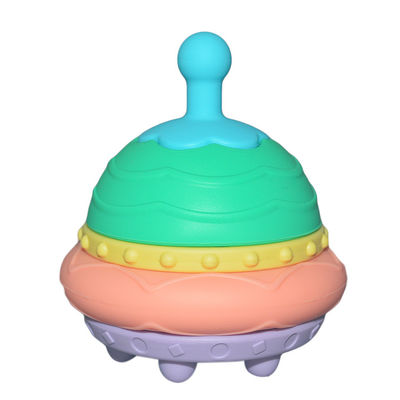 Brinquedo educacional personalizável para crianças Hambúrguer Brinquedo de empilhamento de silicone