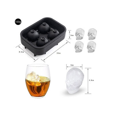 MHC Grade de alimentos 4 Caixa de cubos de gelo de silicone Molde de cubos de gelo de silicone Molde de bolo de congelador flexível