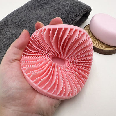 Logotipo personalizado Elípsis Massagista rosa escova escova de cabelo escova de silicone de volta escovas de banho esfregões