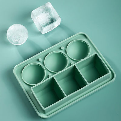 MHC Ice Cube Trays para Freezer Silicone com tapa grande quadrado e redondo ferramentas de sorvete