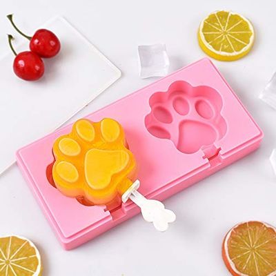Criador de gelados para crianças Molde de sorvete de silicone grande com bastões e design de forma de pata
