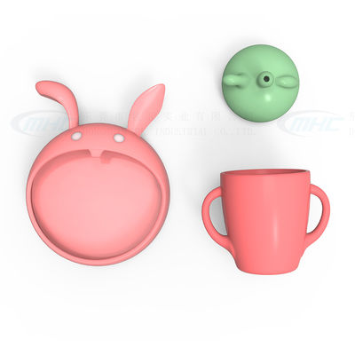 MHC Starter 6-12 meses Coelhinho Set de alimentação para bebês Sem silicone Sem BPA Brinquedos não tóxicos