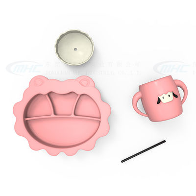 MHC Ovelhas recém-nascidas Silicone de desmame Copo de alimentação Bowl Bib colheres Essenciais Placa de sucção