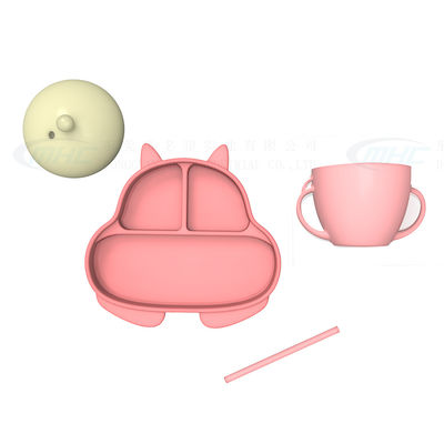 Conjunto de alimentação de silicone de esquilo para animais personalizável para crianças de 6 meses e mais velhos