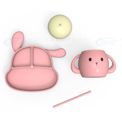 MHC Animais de desenho animado Set de alimentação de silicone para bebês Prato para crianças Viagens Enfermagem 500 peças