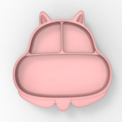 MHC Squirrel Placa de silicone Bebê de amamentação Sucção Cartoon Animal Grade Alimentos de silicone Fornecimento de alimentação para bebê de 6 meses de idade