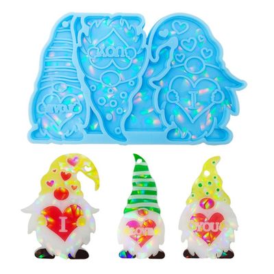 MHC Molde de resina de silicone Molde de resina epoxi para cadeado de chaves Set de formas claras de ornamento de Papai Noel