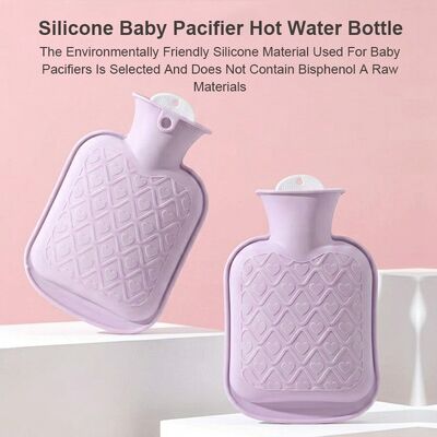 300ML microwave heating explosion-proof silicone baby hot water bottle BPA-free heart-shaped pattern food-grade hand warmer bag